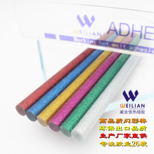 金蔥粉彩棒手工DIY彩棒閃彩棒彩色熱熔膠棒外貿包裝6色彩色膠條