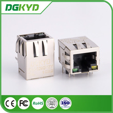 DGKYD廠家直銷 RJ45網絡通訊連接器  帶屏蔽帶燈 90度側插