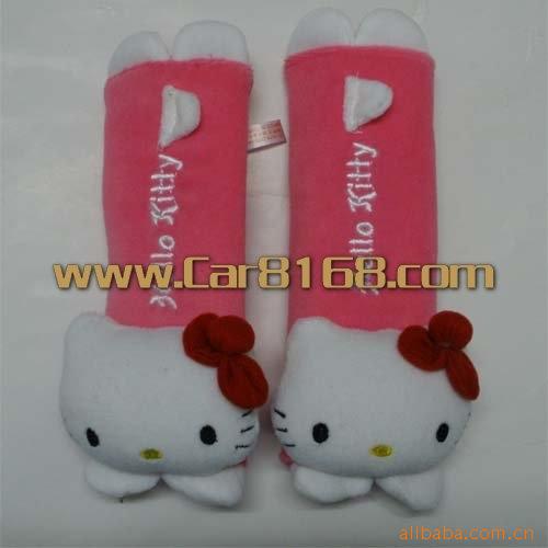 hello kitty粉色公仔安全帶套(一對裝)工廠,批發,進口,代購