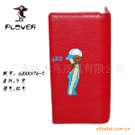 厂家供应女士真皮钱包/票夹/长款/啄木鸟皮具/正品/卡通/女钱包