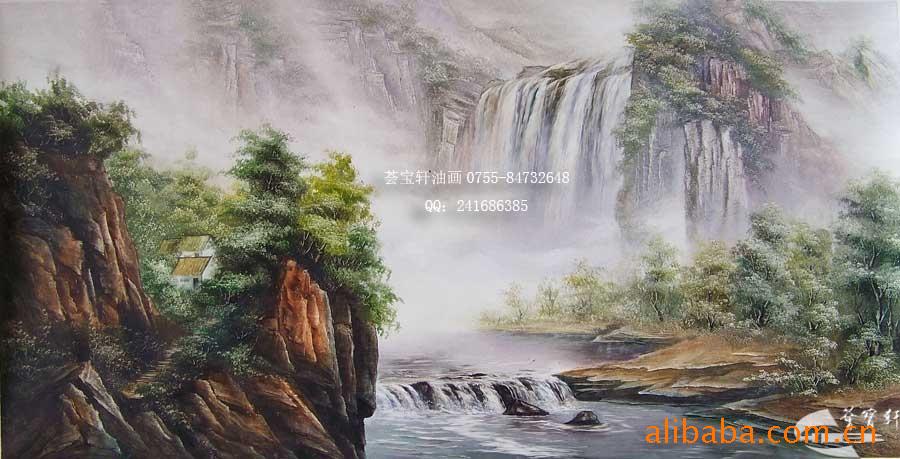 手绘油画装饰画风景画ae2506长白山刀画