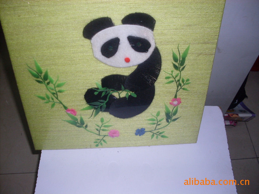 简单的毛线贴画