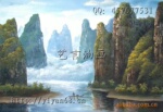 DX-FJ0259批发手绘中国桂林山水风景油画