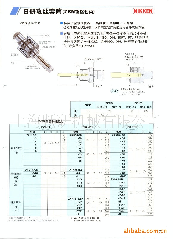 供应NIKKEN日研功丝夹头