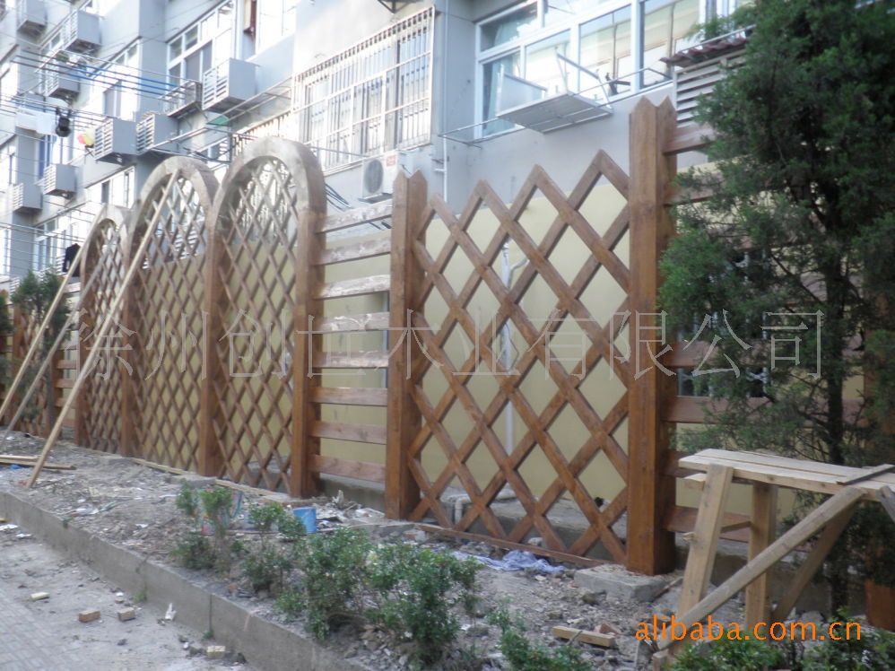 防腐木 小区围墙 护栏,防腐木设计安装
