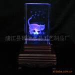 内雕各种精细的3D动物,建筑图,(带LED灯座)