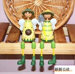 创意铁皮娃娃 吊脚娃娃 人偶摆设 装饰 向日葵情侣