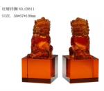 琉璃 琉璃印章 琉璃商务礼品 旺财祥狮 匠门琉璃