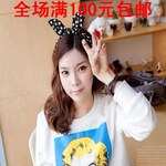 4012 城市猎人发箍 蝴蝶结百变兔耳朵头箍发饰头饰 墨绿色