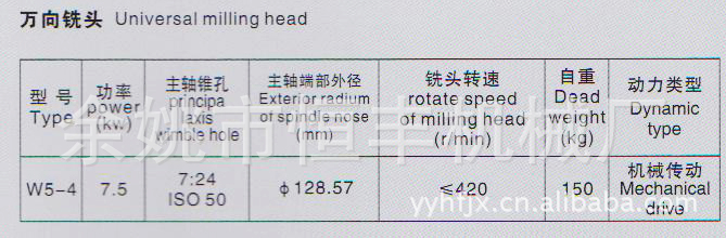 厂方直销万向铣头w5-4
