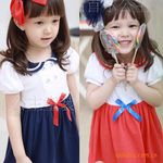 2012夏季新款 学院派 校服连衣裙 韩版童装 爱儿布丁