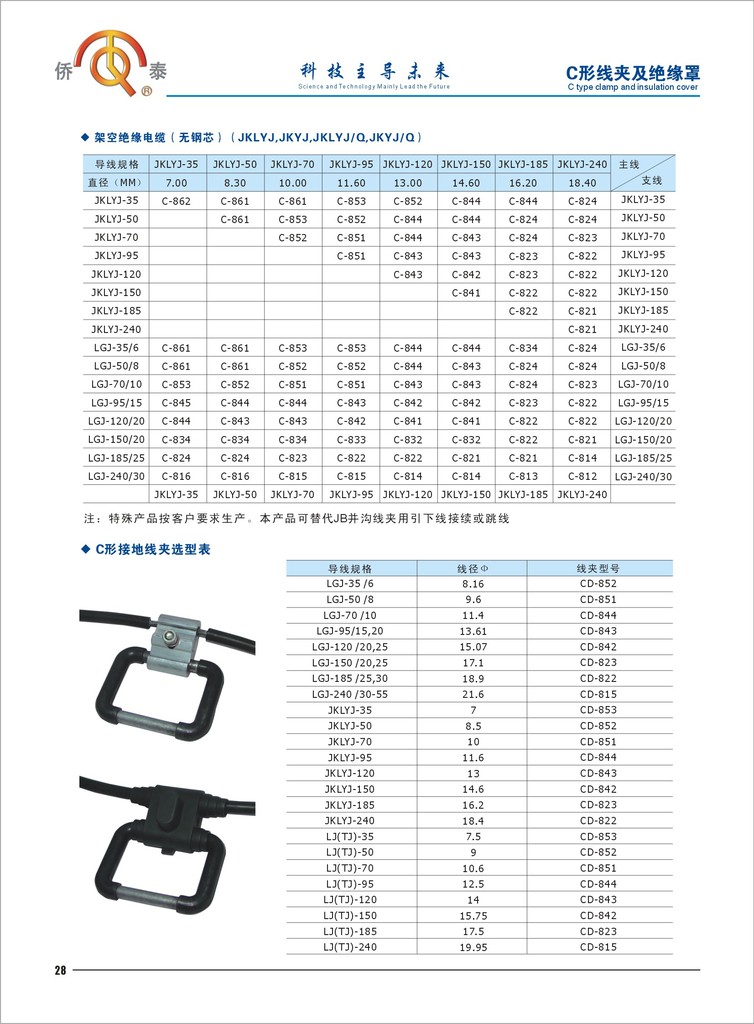 供应c型线夹 ——浙江侨泰金具(电力金具专家)