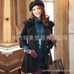 纤莉秀Q2125大码女装2011冬装新款加厚呢子大衣外套(配腰带,拆