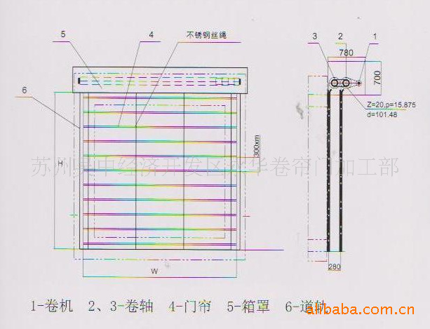 门 卷帘门 加工定制 防火卷闸 双帘双轨全无机特级防火卷帘门 图集