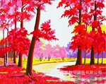 供应数字油画 40*50鸿运当头数字油画 数字油画加盟 diy数字油画