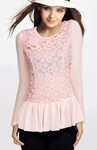 女装批发/外贸精品/网店代理/梅花真丝上衣1111075