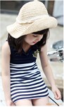 童装热销新品专场cooboor服饰 2011新款女童条纹清爽海军裙