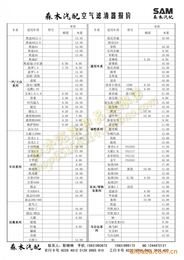 汽摩用品,配件 供给系统 滤清器 森木汽配空气滤清器凯美瑞空滤空调