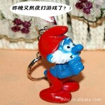 粉粉可爱批发 网络流行电影版我可爱的蓝精灵公仔钥匙圈挂件18g