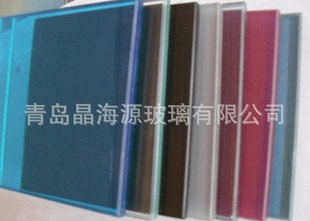 供应出口彩色夹胶玻璃（玫红色，白色，蓝色，绿色，灰色，茶色等