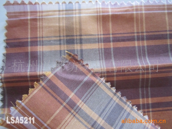 LSA5211色织丝棉格60%棉40%丝12mm114cm