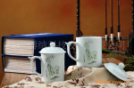 厂家直销 淄博陶瓷商务礼品 能量瓷 水仙1#2#双杯 礼品定制