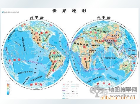 54005 世界地理教学地图 教学挂图 初中地理