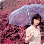 蓝、粉、白3色精美透明雨伞/晴雨伞/美女伞/长柄伞/透明伞/遮阳伞
