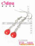 红豆耳坠,爱豆饰品,情人节礼品