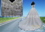 2012流行款式外贸高档实物图片婚纱,新娘绣花欧根纱婚纱SH004
