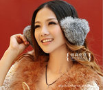 耳罩*【efashionfur厂家直销】2011新款*保暖桃形*兔毛耳罩
