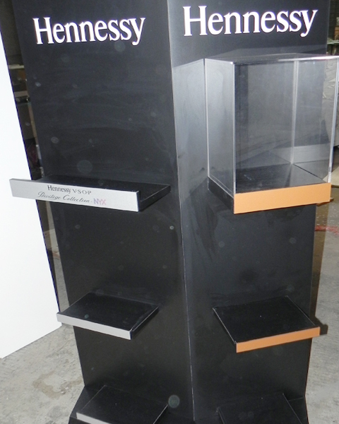 厂家专业设计制作各类高档精品酒柜展示柜促销台 轩尼诗酒柜