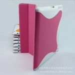 ipad配件-IPAD二代四折胶底智能休眠皮套(BC001)粉