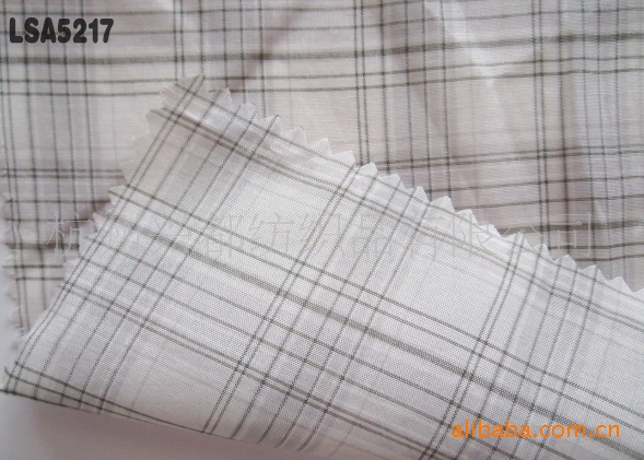 LSA5217格子丝棉绸面料40%丝60%棉9.5mm140cm
