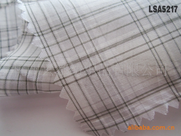 LSA5217格子丝棉绸面料40%丝60%棉9.5mm140cm