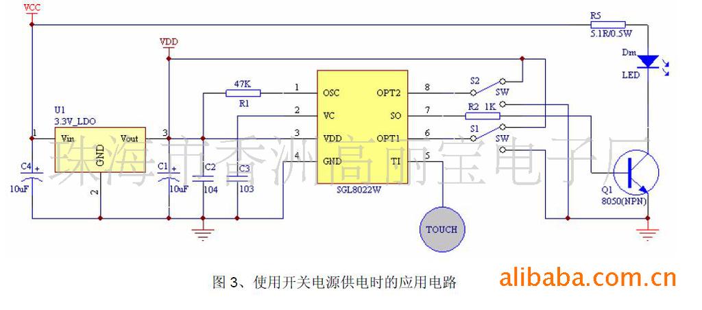 sgl8022w--单通道四合一直流led调光触摸芯片