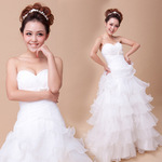 【绝设】千层雪婚纱 波浪裙摆 精致蝴蝶结抹胸 品牌婚纱生产批发