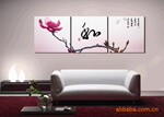 玻璃画 水晶画 卧室三联装饰画 无框画Hs81298