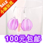 E393新款厂家直供日韩国饰品批发韩版紫色琉璃耳环批发