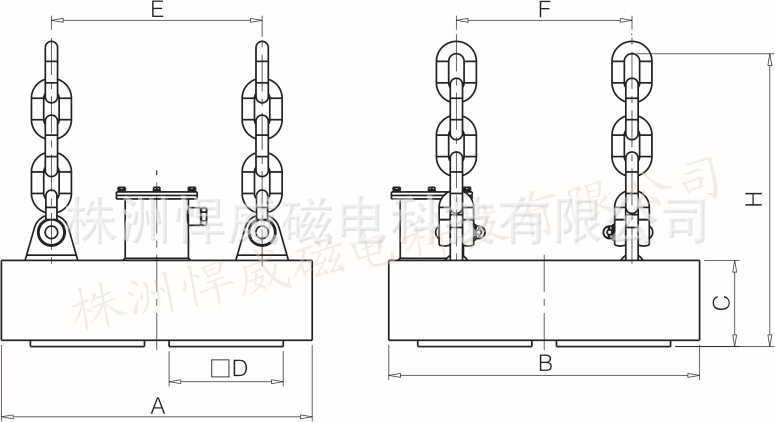 强力永磁吊装器外形尺寸