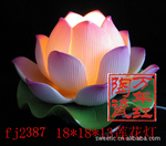 陶瓷莲花灯 佛教用品摆件莲花灯 德化万年红陶瓷佛具莲花灯