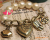 欧美外贸原单饰品 Vintage复古 珍珠弹力 香水高跟鞋 挂件 手链