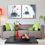玻璃画 水晶画 卧室三联装饰画晶莹剔透 无框画Hs81552