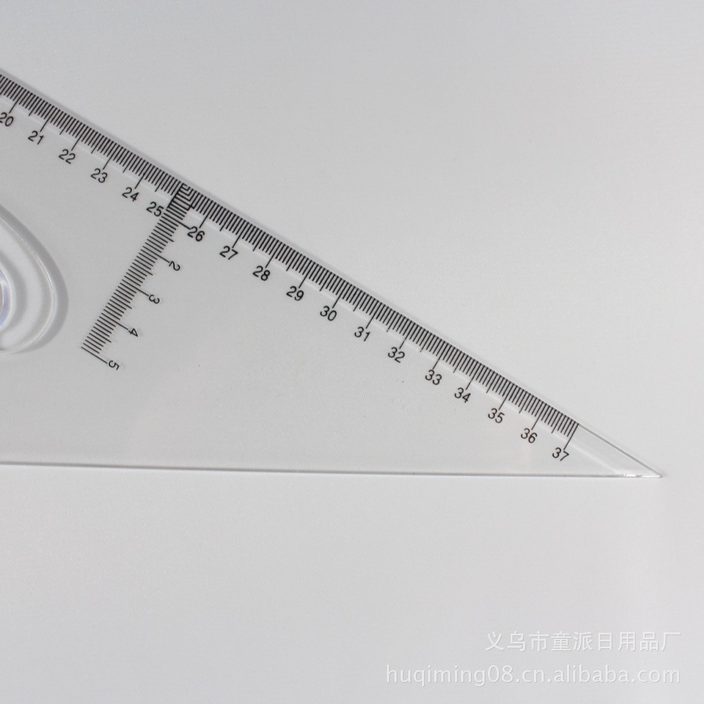 40cm多用斜边三角尺 供应有机玻璃尺工厂 文具批发 货号:6040