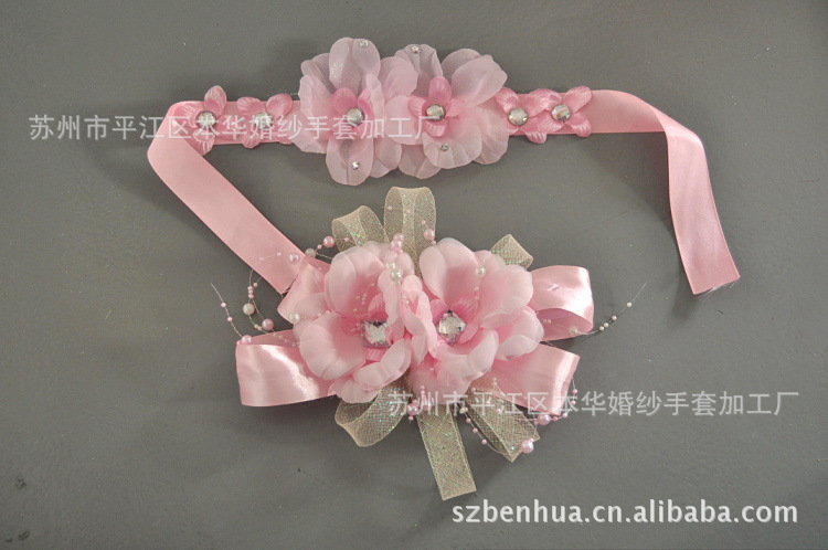 新款新娘头花 演出头饰 影楼拍照 服装配饰 粉色新娘头饰 095
