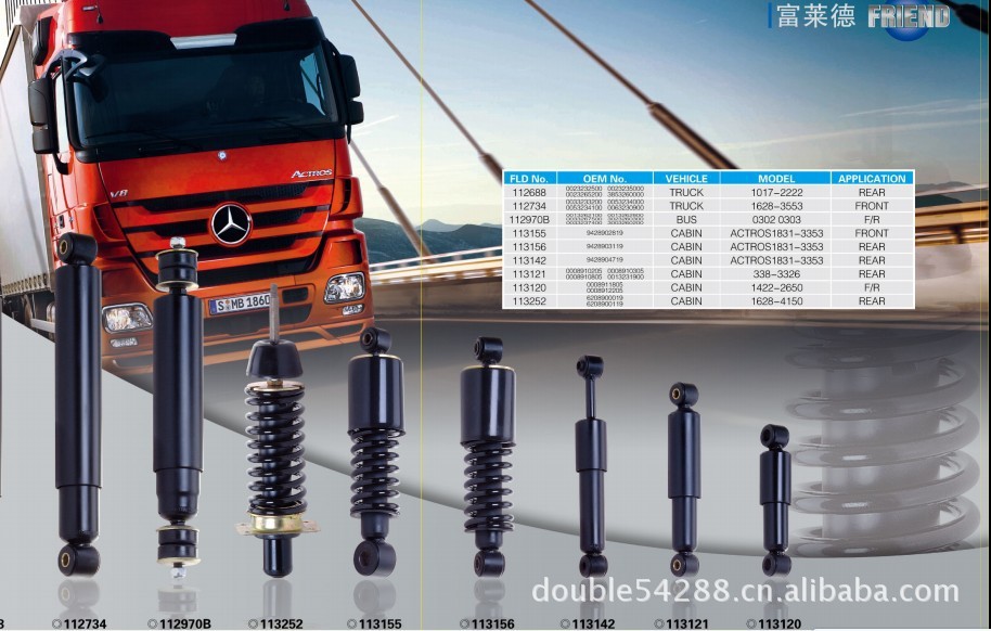 供应scania,benz,isuzu等车型用减震器