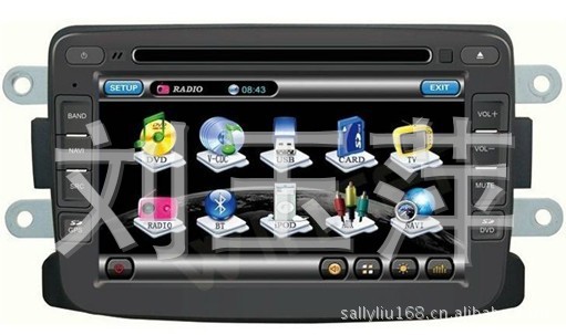 Renault雷諾DUSTER專用車載DVD帶GPS,IPOD,TV,PIP工廠,批發,進口,代購