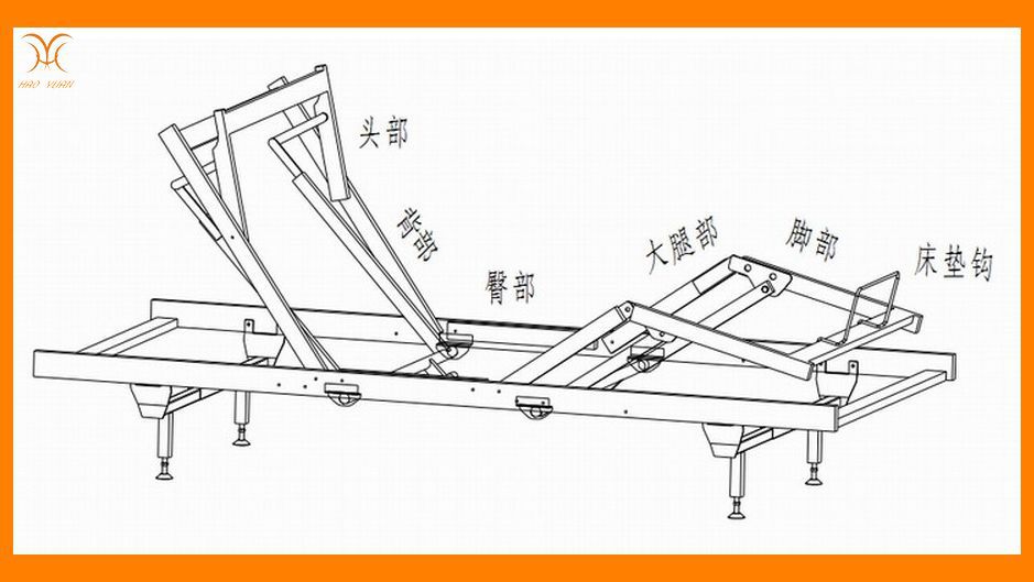 电动床架结构示意图kuang