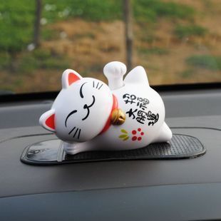 太阳能招福开运猫,太阳能汽车摆件,太阳能招财猫公仔16-3B486