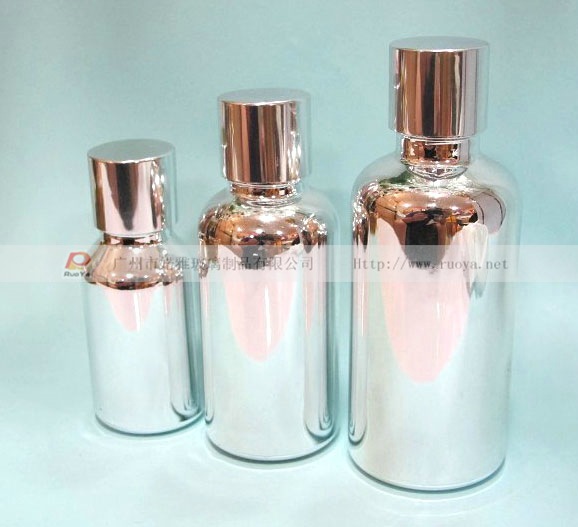 【新货供应】订制30ml/50ml电镀银色精油瓶